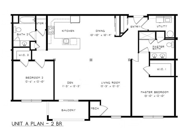 Floor Plan - New Construction - 2 Bed 2 Bath