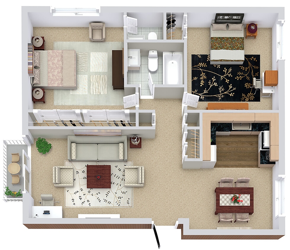 Floor Plan - 2 BR 1.5 BATH