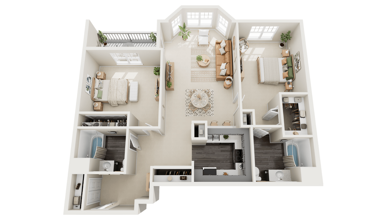 Floor Plan - Two Bed Two Bath
