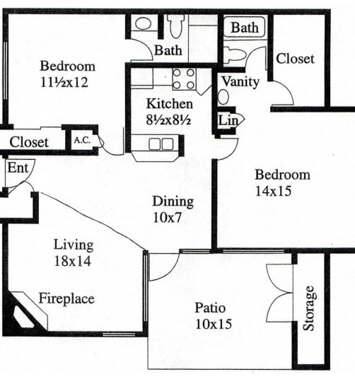 Floor Plan - Two-Bedroom Duplex Villa
