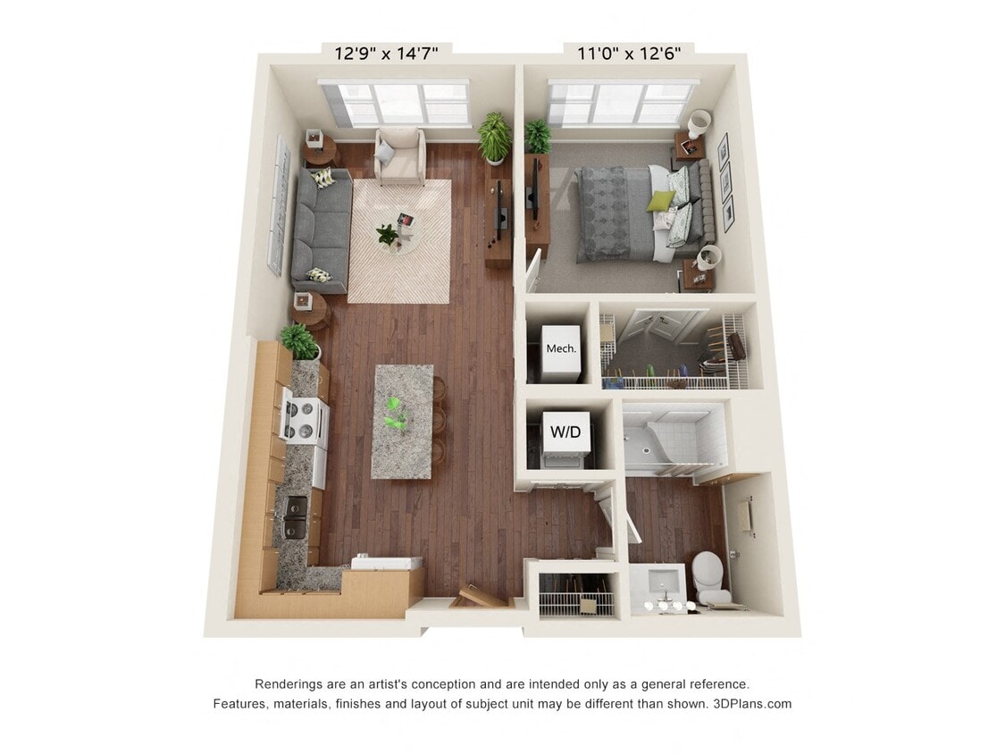Floor Plan - One Bedroom - B