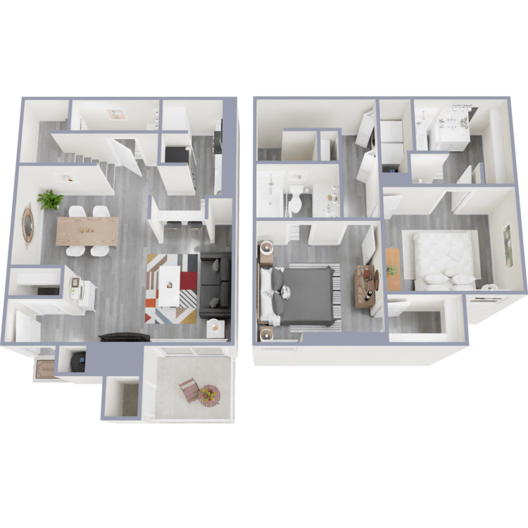 Floor Plan - 2 Bed 2.5 Bath A