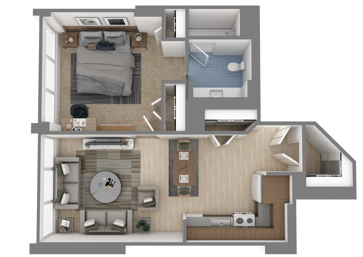 Floor Plan - 1 bed | 1 Bath