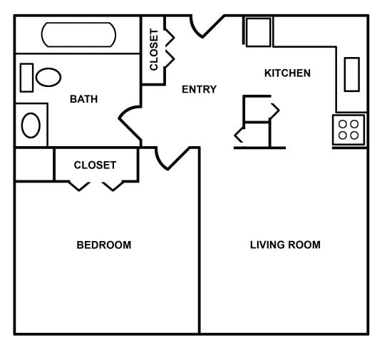 Floor Plan - 1 Bedroom
