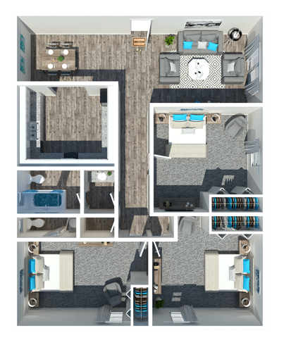 3 Bedroom - 3 Bedroom