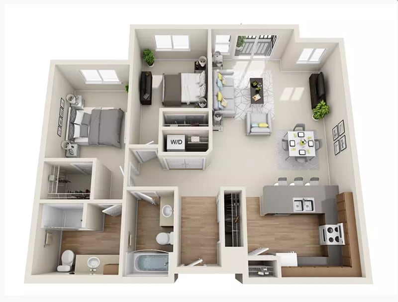 Floor Plan - 2x2 - D5