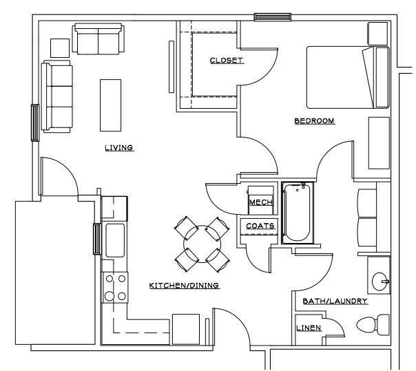 Floor Plan - 1 Bdrm