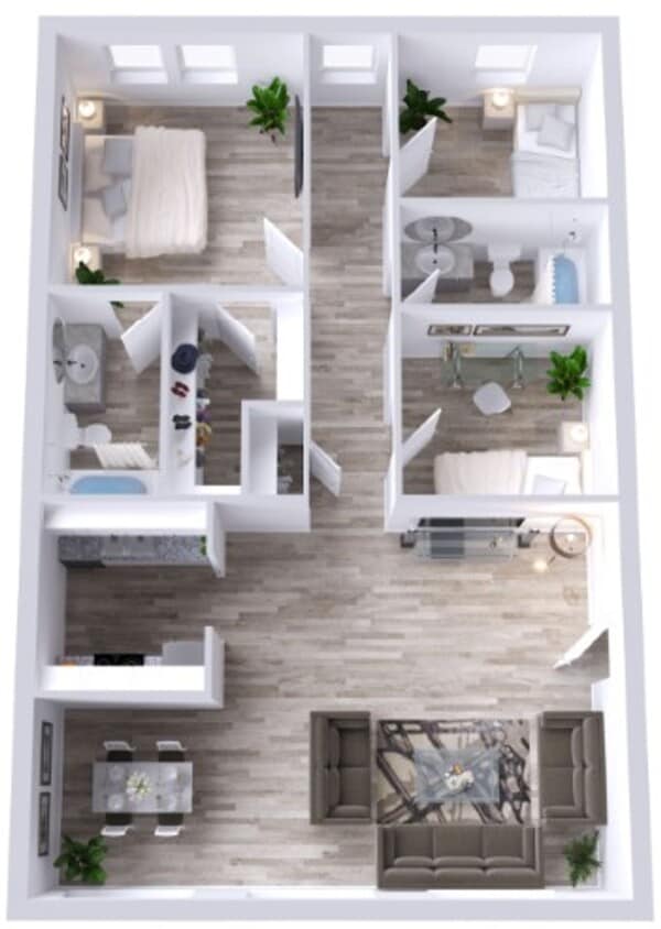 Floor Plan - 3 Bedroom 2 Bath