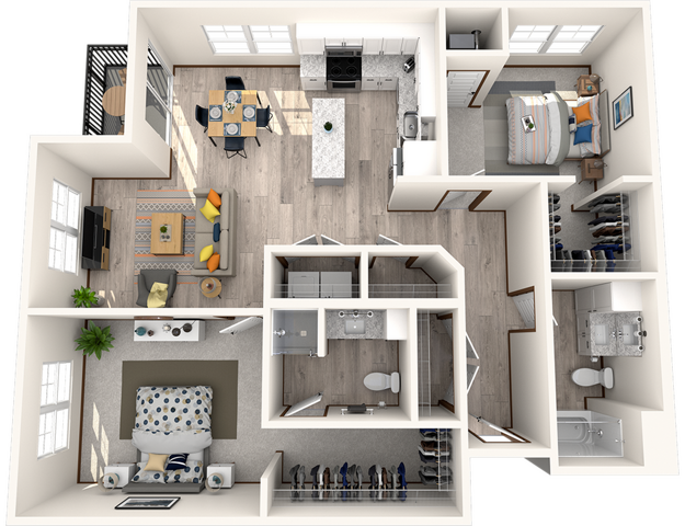 2 bedroom, 2 bathroom - B3