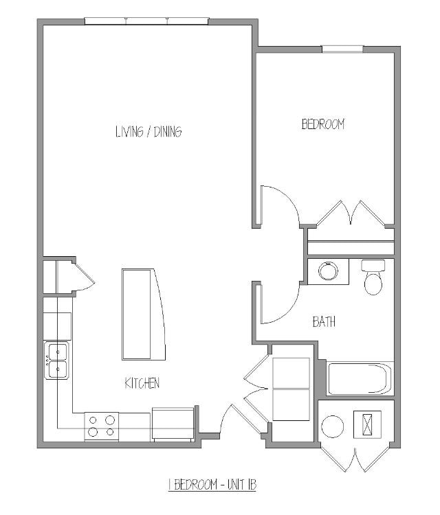 Floor Plan - 1 BEDROOM - 1B