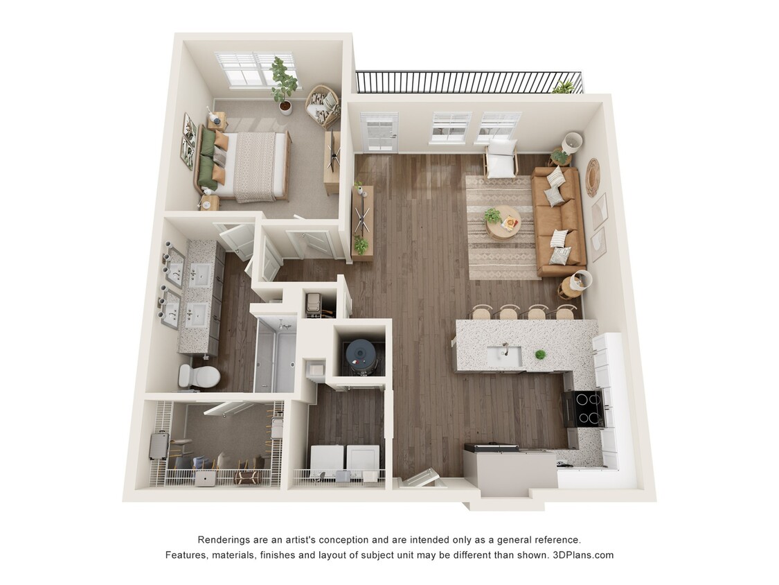 The Palm | 1 Bed + 1 Bath Apartment | 903 SF - The Palm