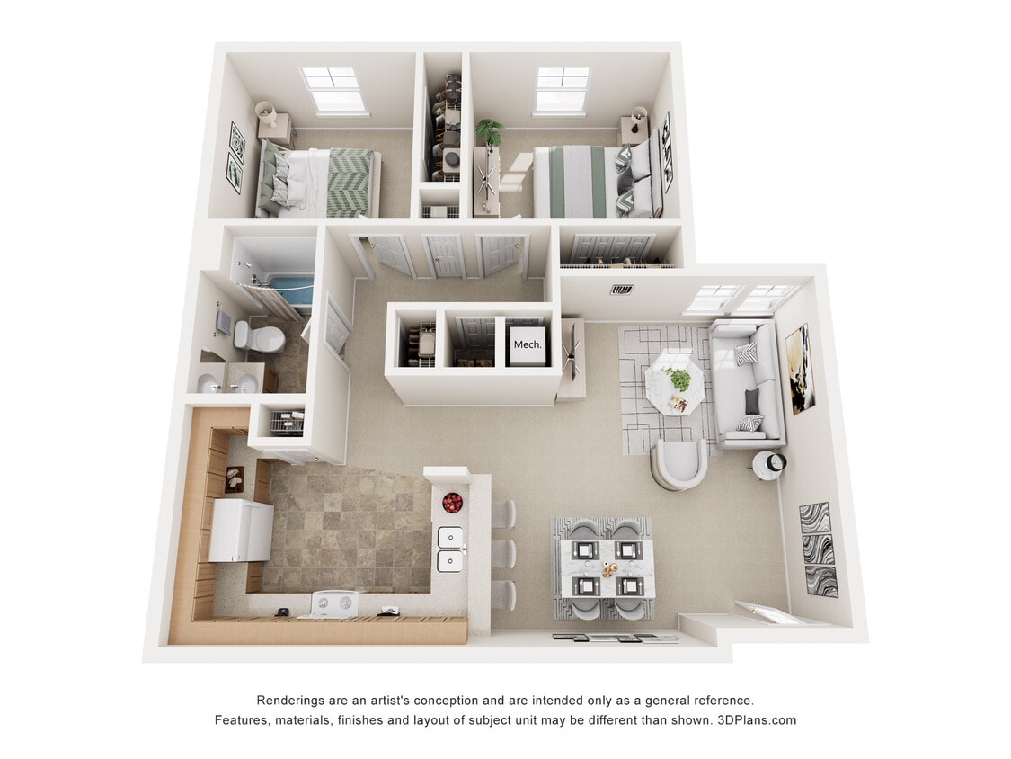 Floor Plan - Two Bedroom One Bath