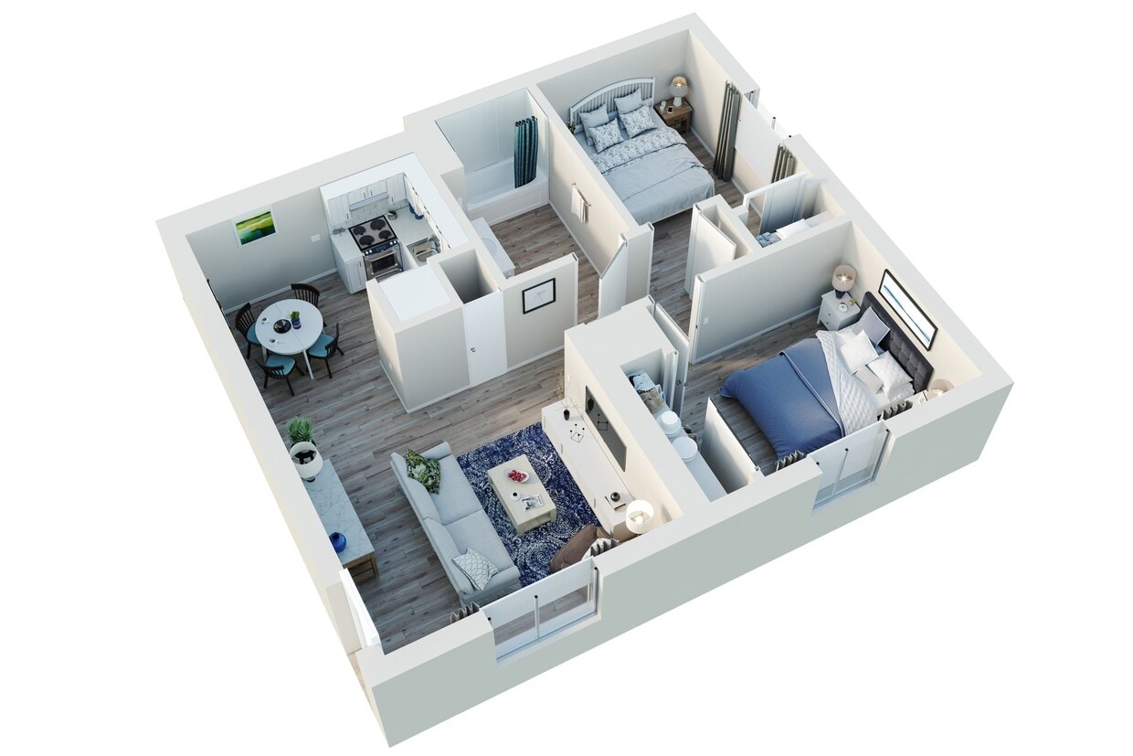 Floor Plan - Two Bedroom One Bath