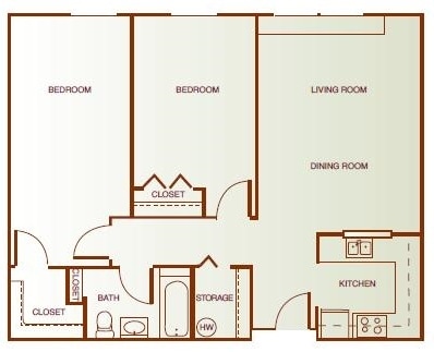 Floor Plan - Two-Bedroom