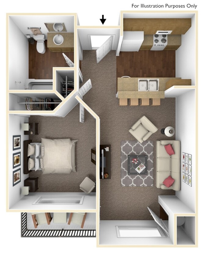 Floor Plan - 1x1 - P1