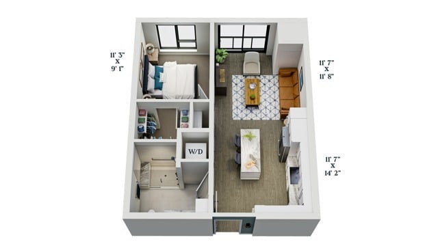 B2 | 1x1 | 600 sq ft - B2