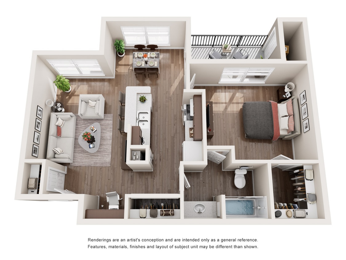 Floor Plan - A1 | 1 Bed | 1 Bath
