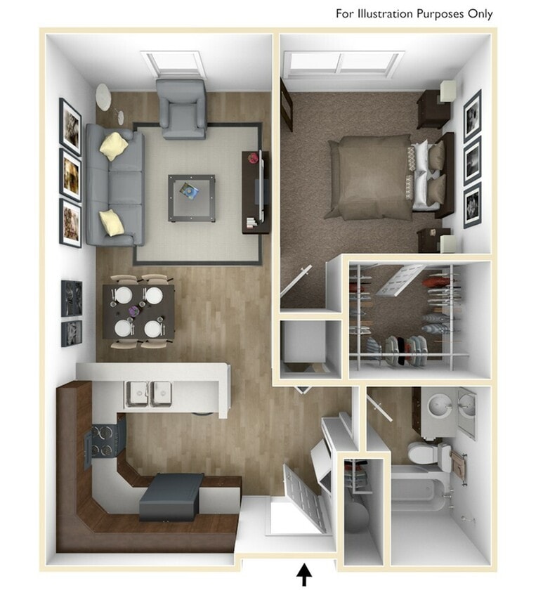 1x1 with View FLATS - 1 BEDROOM 1 BATHROOM VIEW