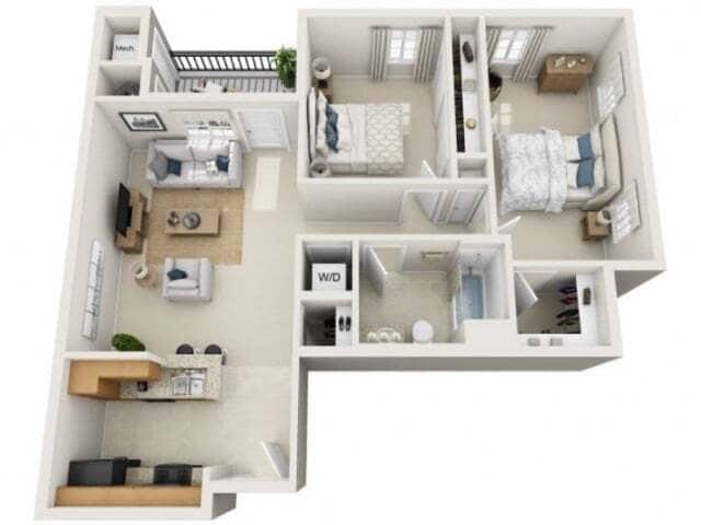 Floor plans are artist’s rendering. All dimensions are approximate. Actual product and specifications may vary in dimension or detail. Not all features are available in every apartment. Prices and availability are subject to change. - Simmons