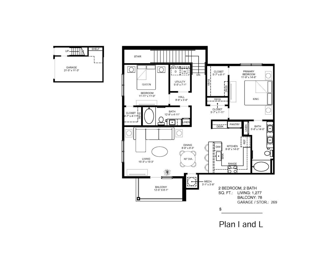 Floor Plan - 2 Bedroom 2 Bath 2nd Floor