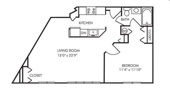 1BR/1BA - 1 Bedroom 1 Bath