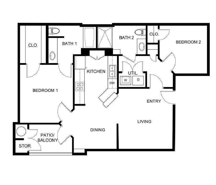 Floor Plan - B1 - Income Restricted