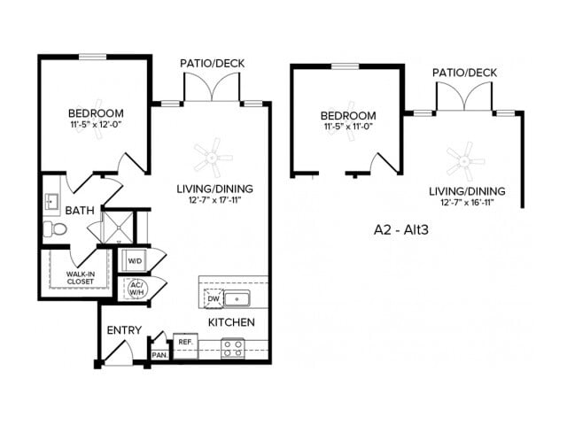 A2 ALT2 1 bed 1 bath 737 Square feet - A2 ALT 2