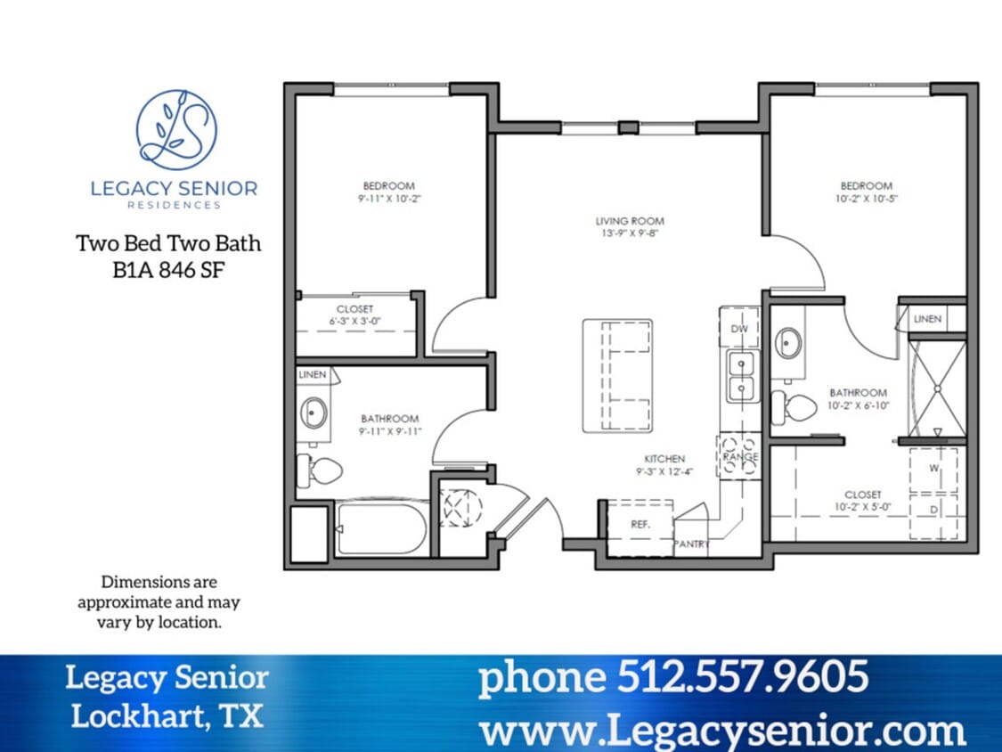 Floor Plan - 2x2 B1a 50%