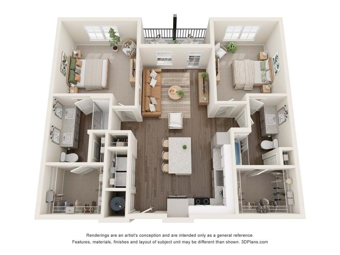 The Cypress | 2 Bed + 2 Bath Apartment | 1,140 SF - The Cypress