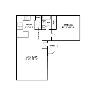 1BR/1BA - One Bedroom