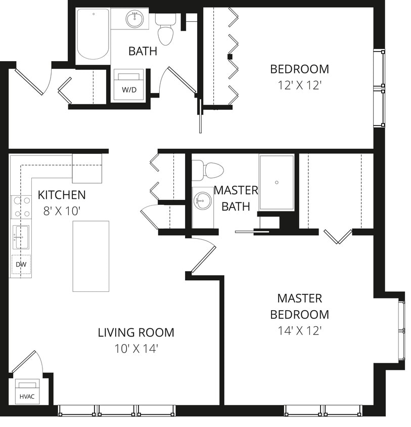 Floor Plan - 2x2 B7