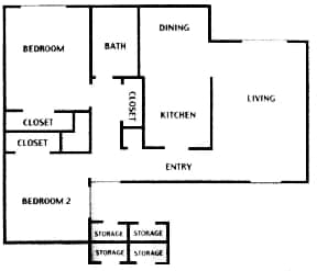 2 bedroom floor plan - Two bedrooms