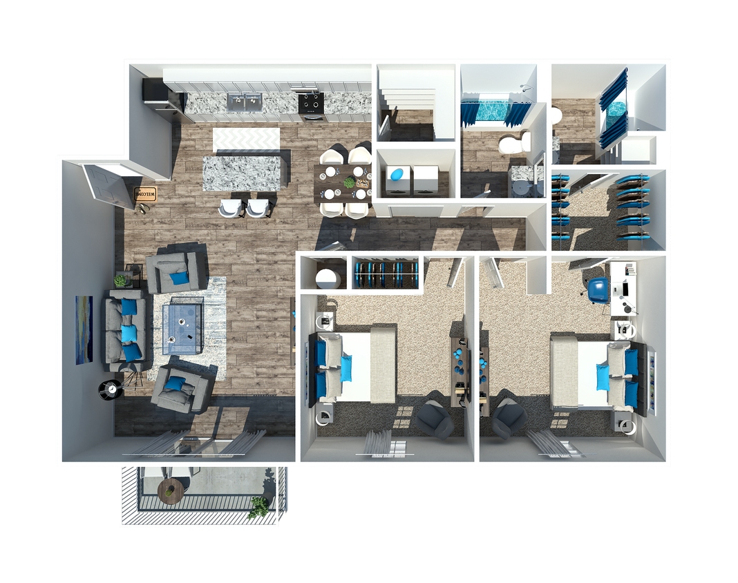 2 Bedroom 2 Bath - The Poplar