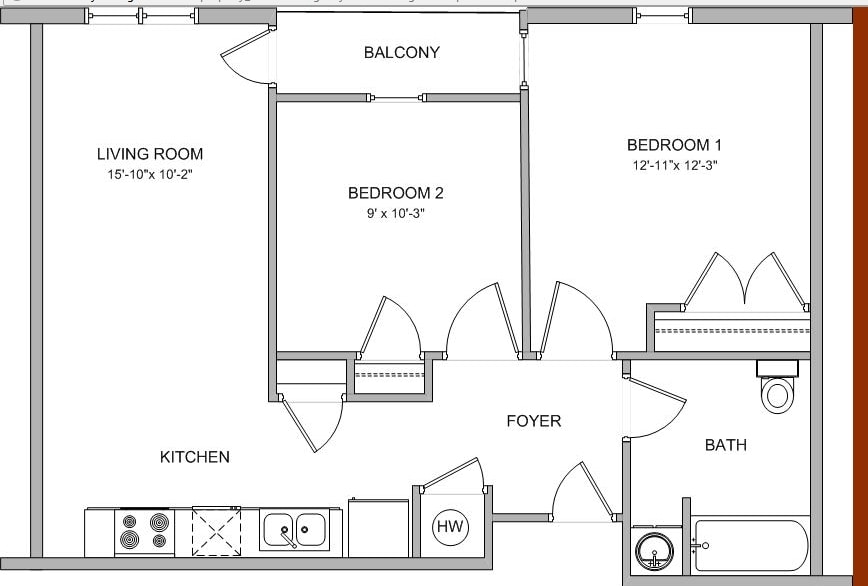 2BR/1BA - Two Bed One Bath