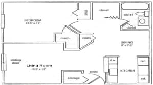 Floor Plan - 1 Bedroom