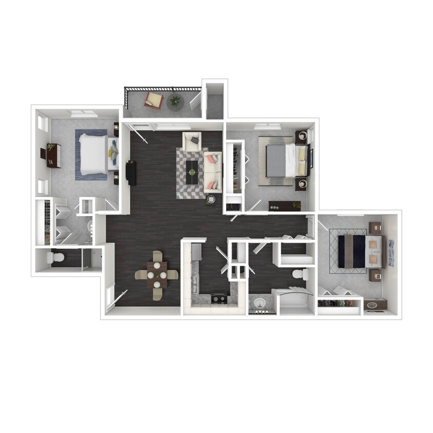 Floor Plan - 3 Bedroom | 2 Bath