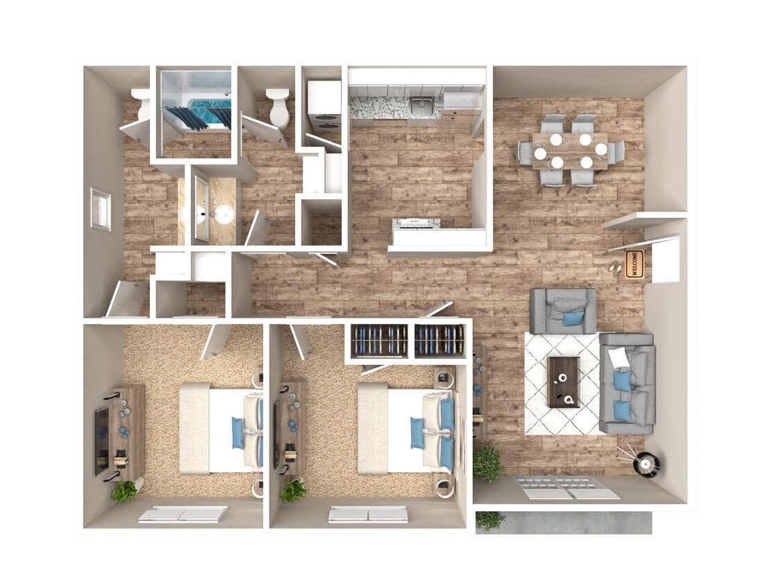 2 Bedroom 1.5 Bath - The Peyton
