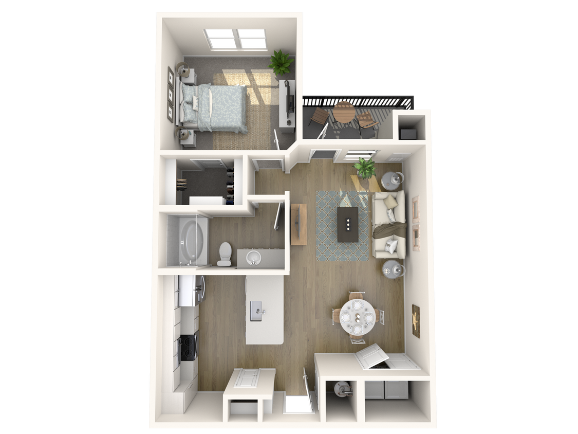 A1B | 1x1 | 753 sq ft - A1-B