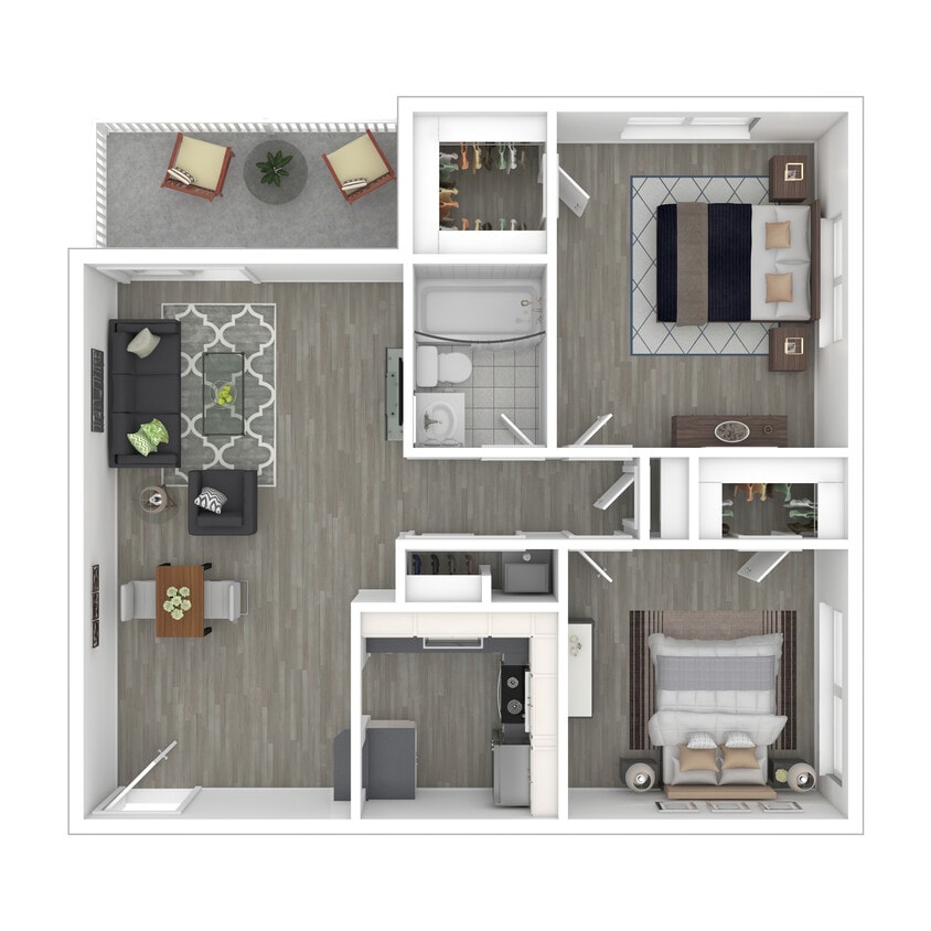 2 Bedroom, 1 Bath, 741 sq. ft. - 2 Bedroom
