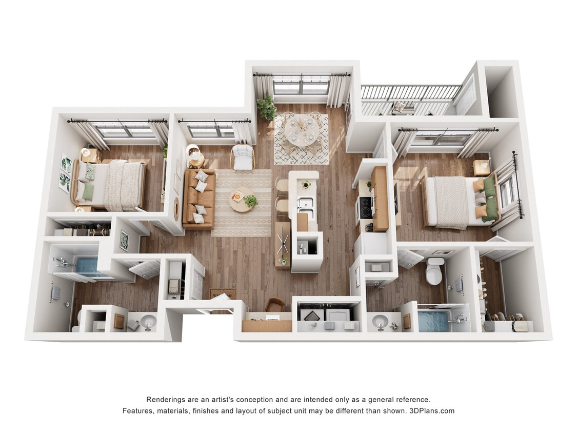 Floor Plan - B1 | 2 Bed | 2 Bath