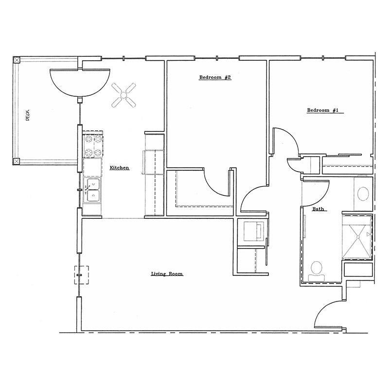 Floor Plan - 2 BED 1 BATH