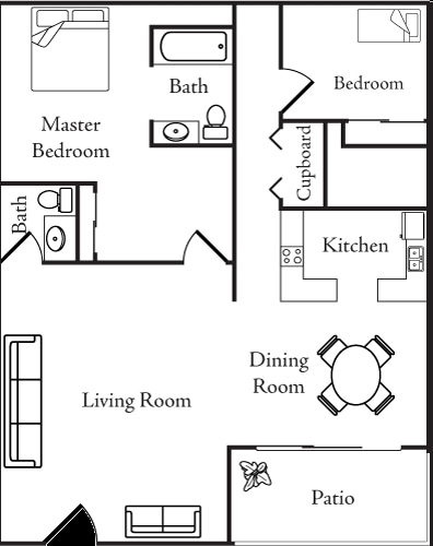 2BR/1.5BA - 2/1.5