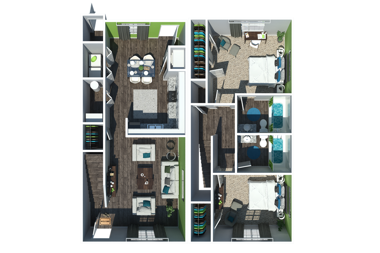 2B2BTH - Two Bedroom Two Bath Townhome