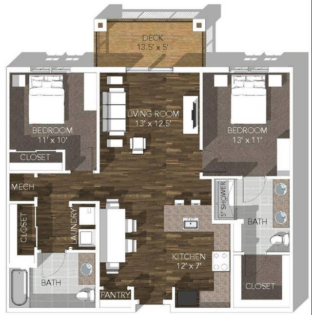 2 Bedroom 3D - 2 Bedroom