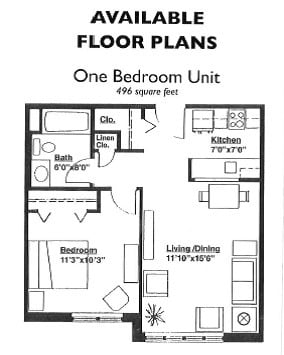 1 Bedroom Floor Plan - 1 Bedroom