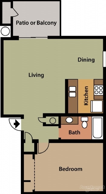 1BR/1BA - 1 Bedroom