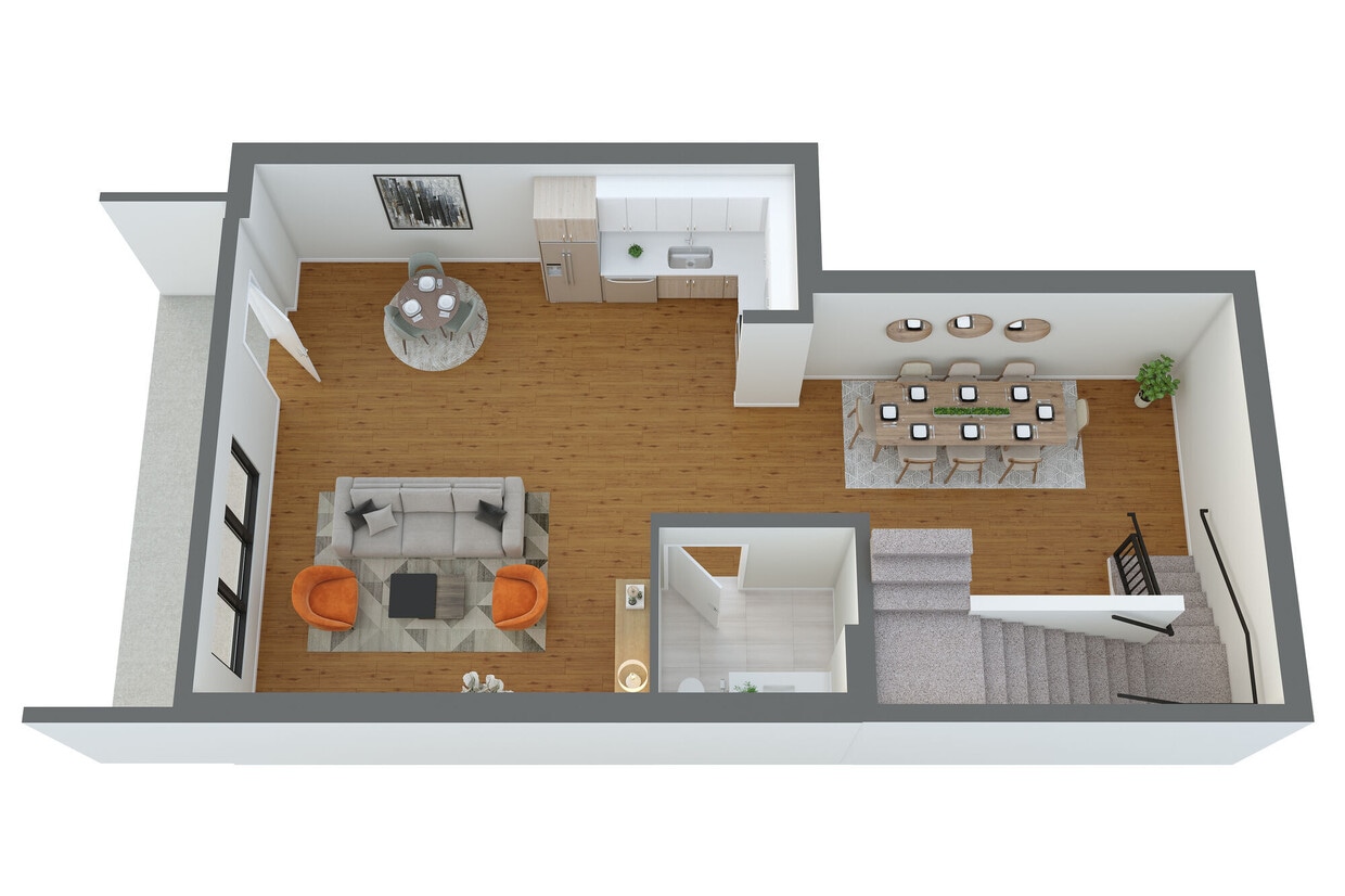 Floor Plan - T7 2 Bed/2.5 Bath Townhome