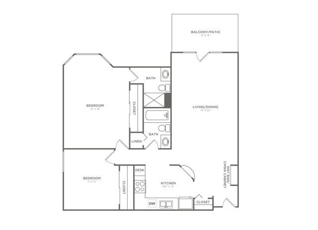 B2F | 2x2 | 1192 sq ft - B2F