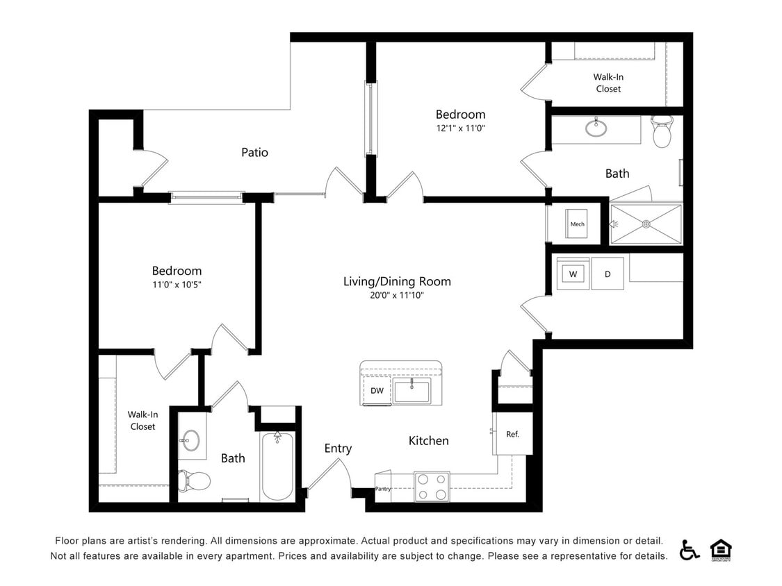 2x2C | 2x2 | 1058 sq ft - 2x2C