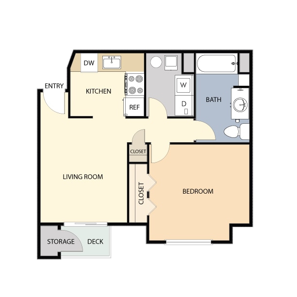 Floor Plan - One Bedroom 35% Ami